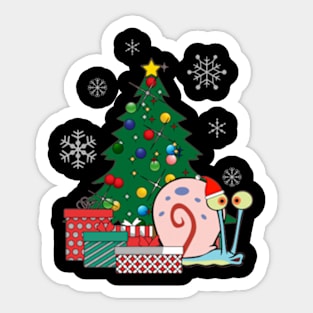Gary Around The Christmas Tree Spongebob Sticker
